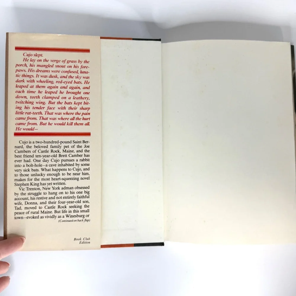 Cujo by Stephen King 1981 BCE Hardcover DJ Viking Horror Novel READ‎